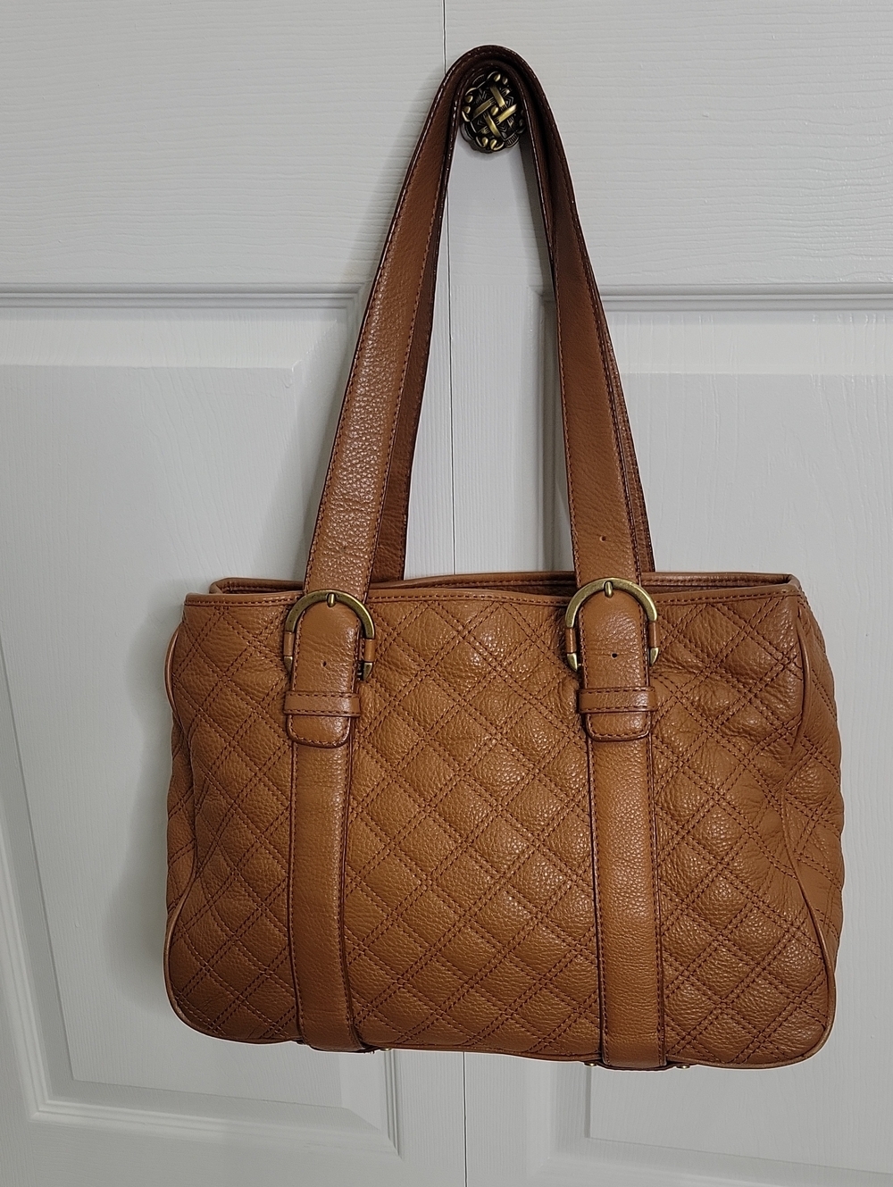 MICHAEL Michael Kors Camel Quilted Leather Large Shoulder Bag